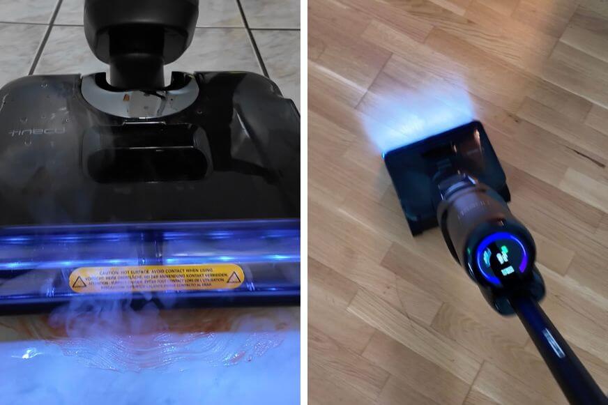 Der Tineco Floor One S7 Stretch Plus wird im Test auf versiegelten Böden wie Parkett und Fliesenboden als Wischsauger eingesetzt.